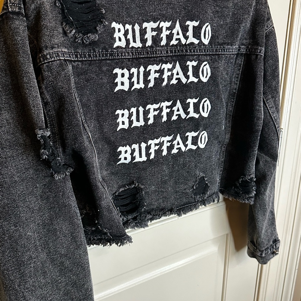 Buffalo Distressed Black Denim Jacket